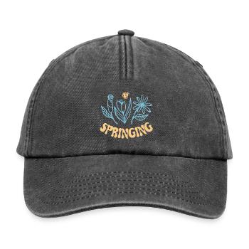 springing - Relaxed Vintage Cap - Vintage Schwarz - Vorne