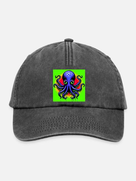 Krake - Relaxed Vintage Cap - Vintage Schwarz