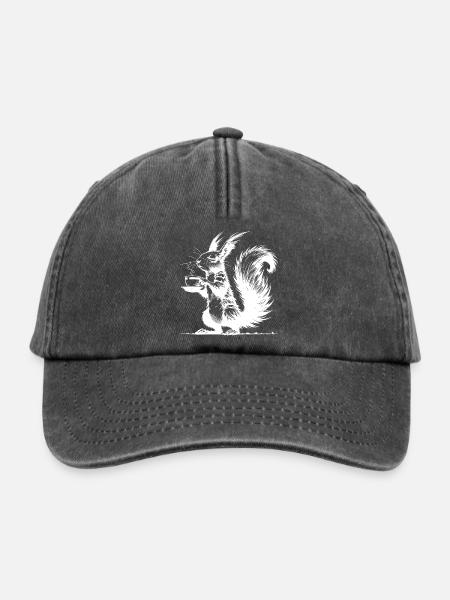 Kleines Hörnchen, große Tasse Eichhörnchen Koffein - Relaxed Vintage Cap - Vintage Schwarz