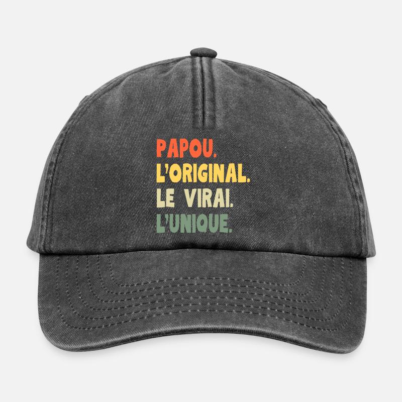 Papua das Original – Einzigartiges Opa Geschenk - Relaxed Vintage Cap - Vintage Schwarz