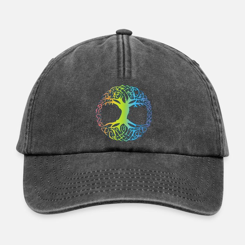 Arbre celtique multicolore - Casquette vintage décontractée - noir vintage