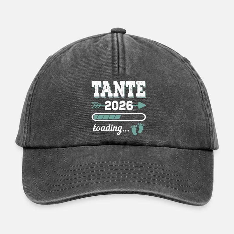Aunt 2026 Loading Aunt-to-be Gift Idea - Relaxed Vintage Cap - vintage black