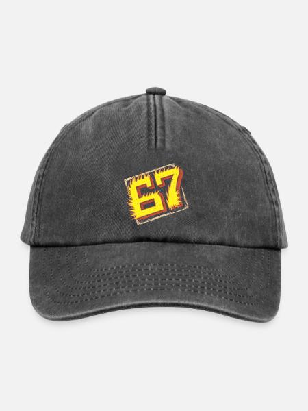 Flaming 67 Brainrot Emblem - Relaxed Vintage Cap - Vintage Schwarz