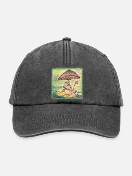 Pilze - Relaxed Vintage Cap - Vintage Schwarz