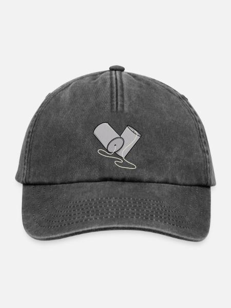 Blechdosen-Handy-Nostalgie - Relaxed Vintage Cap - Vintage Schwarz