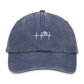 Heartbeat for large artistic elephants - Relaxed Vintage Cap - vintage denim - Front