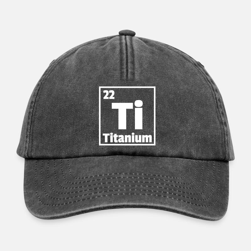 Titan Ti Periodensystem der Elemente - Relaxed Vintage Cap - Vintage Schwarz