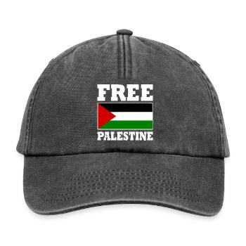 Free palestine - Relaxed Vintage Cap - vintage black - Front