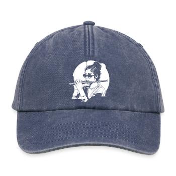 Flûtiste dessinateur - Casquette vintage décontractée - vintage bleu jeans - Devant