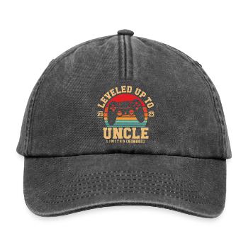 Zum Onkel aufgestiegen 2025 - Relaxed Vintage Cap - Vintage Schwarz - Vorne