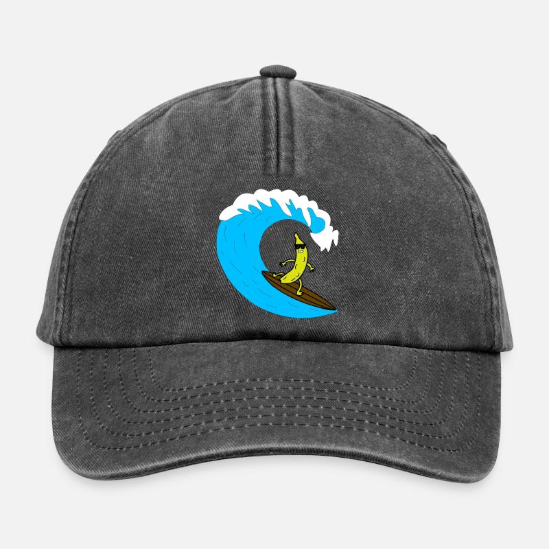 Banana surfer on wave - Relaxed Vintage Cap - vintage black
