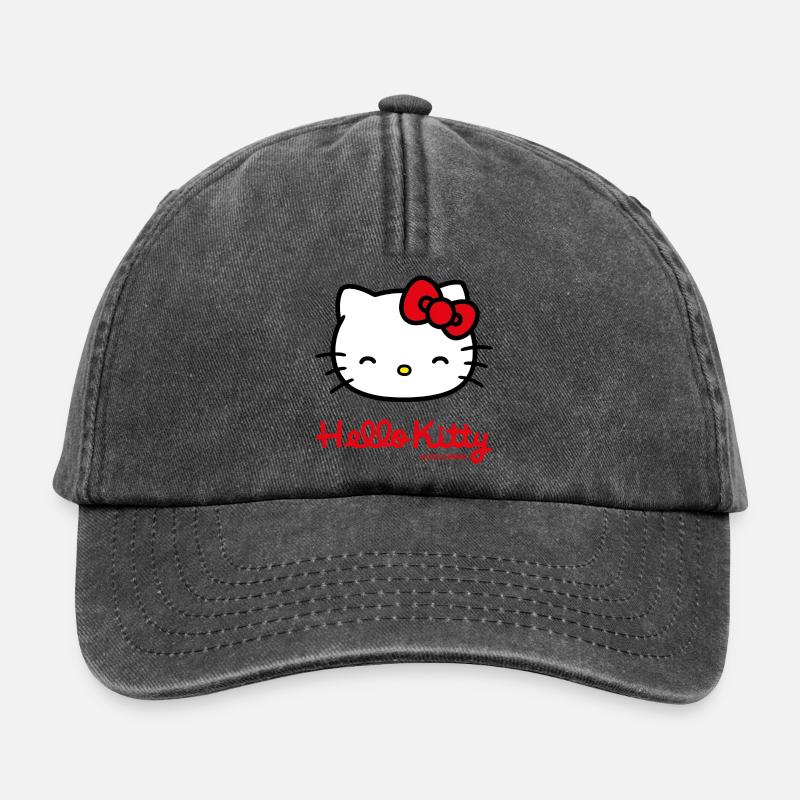 Hello Kitty Souriante Avec Le Lettrage Hello Kitty - Casquette vintage décontractée - noir vintage