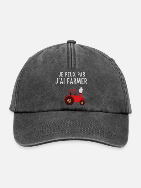 Humorvoller Landwirt im Traktor - Relaxed Vintage Cap - Vintage Schwarz