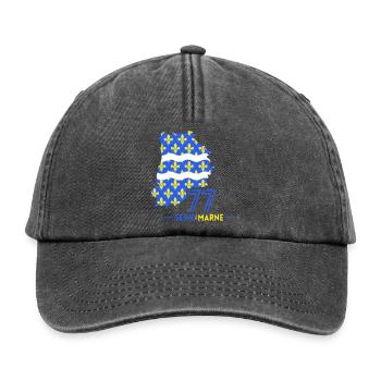 Seine et Marne 77 - Relaxed Vintage Cap - vintage black - Front