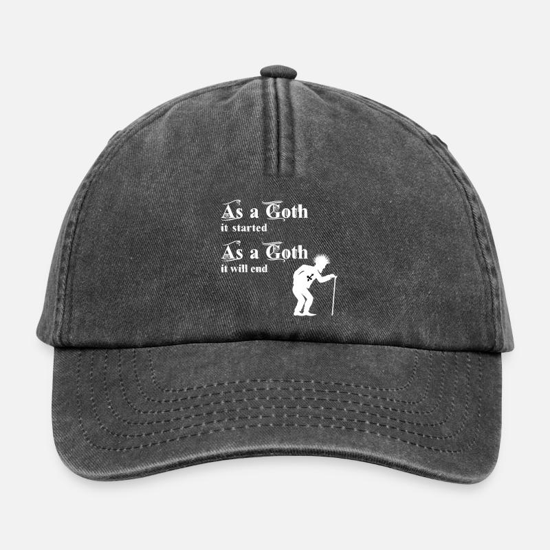 As a Goth it started - As a Goth it will end - Relaxed Vintage Cap - Vintage Schwarz