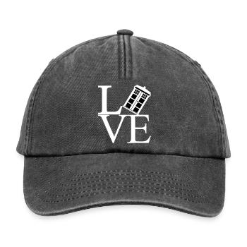 Love schwarz - Relaxed Vintage Cap - Vintage Schwarz - Vorne