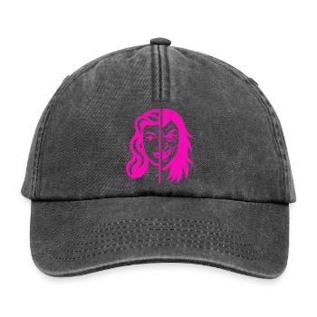 Split Face Kontrast - Relaxed Vintage Cap - Vintage Schwarz - Vorne