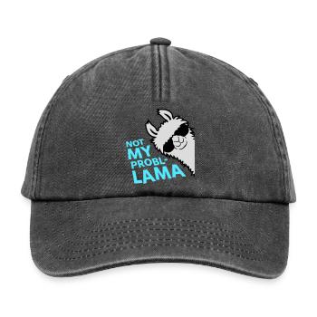 Lama Not My Problama Cool Sonnenbrille Seitlich - Relaxed Vintage Cap - Vintage Schwarz - Vorne