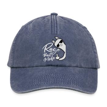 Rage Bait Llama Alpaca Sunglasses Middle Finger - Relaxed Vintage Cap - vintage denim - Front