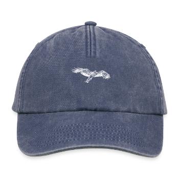 Elegant flying hawk - Relaxed Vintage Cap - vintage denim - Front