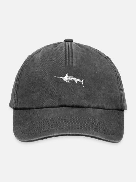 Schwertfisch Skelett - Relaxed Vintage Cap - Vintage Schwarz