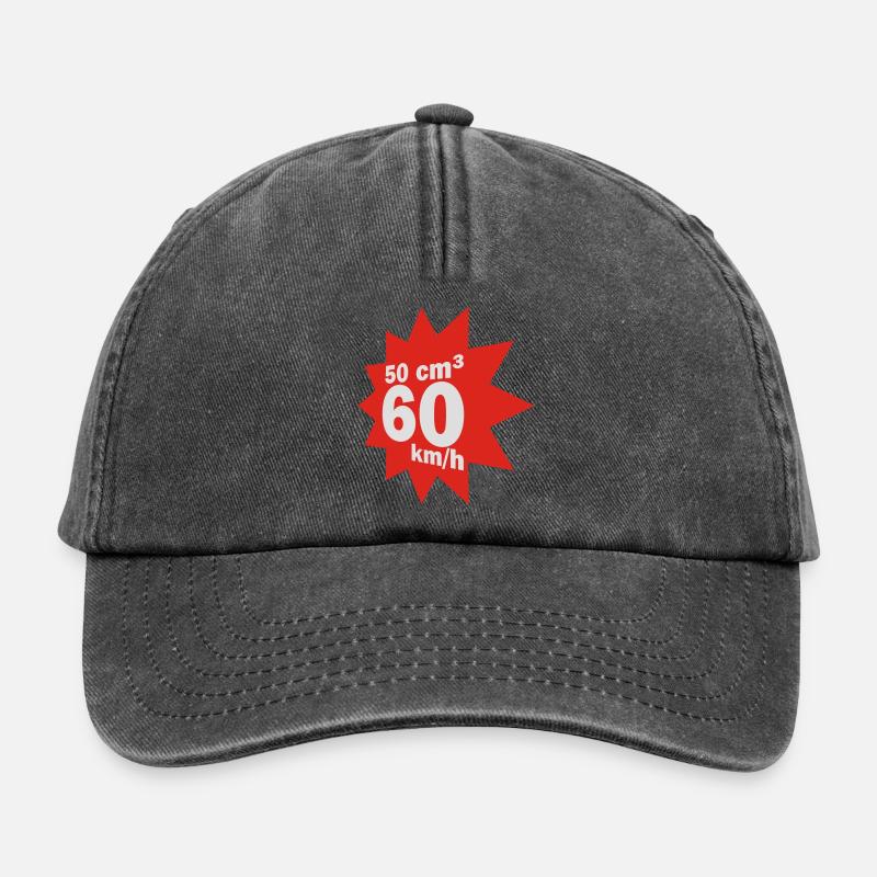50 ccm, 60 km/h - Relaxed Vintage Cap - Vintage Schwarz