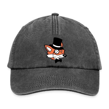Fox Red Fox Sir Mr. Top Hat Monocle Glasses - Relaxed Vintage Cap - vintage black - Front