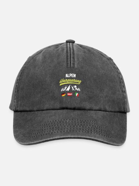 Alpenüberquerung - Relaxed Vintage Cap - Vintage Schwarz