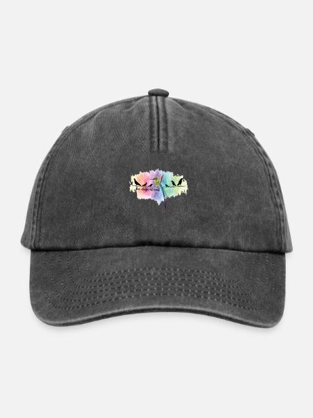 Be Different Süßes Vogel Colibri Sei Anders Spruch - Relaxed Vintage Cap - Vintage Schwarz