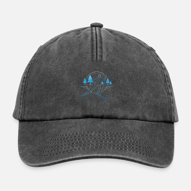 Langlauf Design - Relaxed Vintage Cap - Vintage Schwarz