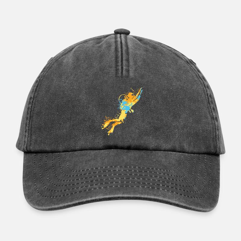 Taucher Dive Splash - Relaxed Vintage Cap - Vintage Schwarz