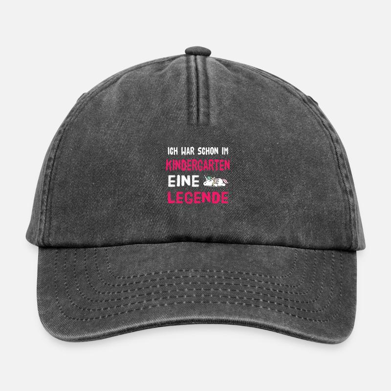 Kindergarten Legende - Relaxed Vintage Cap - Vintage Schwarz
