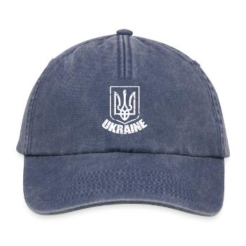 Flagge der Ukraine Symbol, Ukrainischer Stolz, Ukraine - Relaxed Vintage Cap - Vintage Denim - Vorne