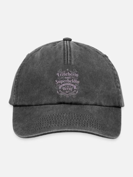 Erzieherin geschenkideen - Relaxed Vintage Cap - Vintage Schwarz