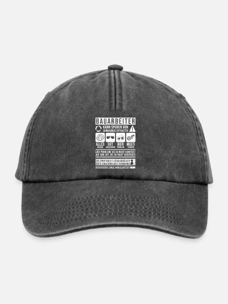 Bauarbeiter Baustelle - Relaxed Vintage Cap - Vintage Schwarz