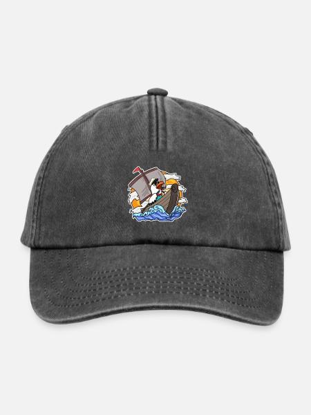 Möwe im Boot - Relaxed Vintage Cap - Vintage Schwarz
