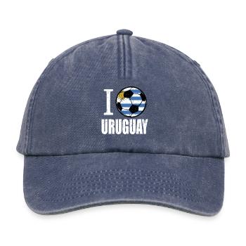 Uruguay Football - Relaxed Vintage Cap - vintage denim - Front