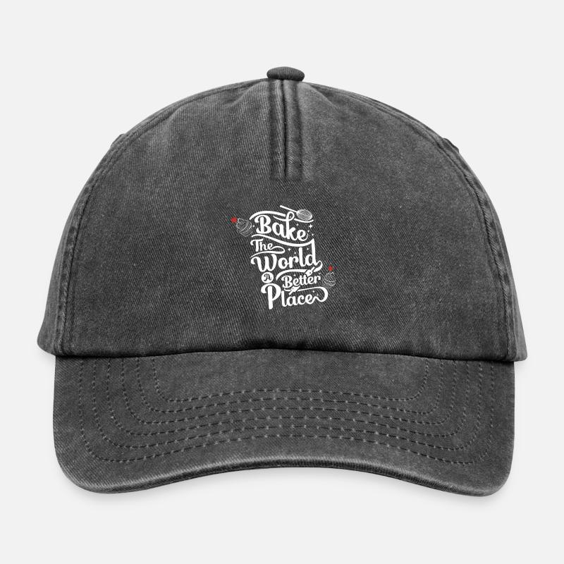 Bake the World a Better Place - Baking Lovers - Relaxed Vintage Cap - vintage black