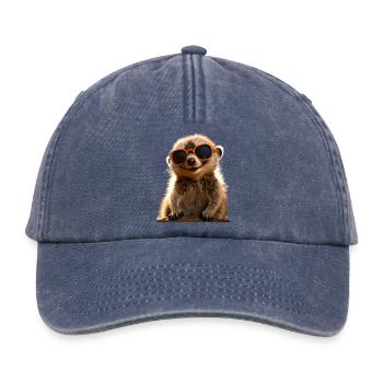 Lunettes de soleil suricate mignon amant de surikate - Casquette vintage décontractée - vintage bleu jeans - Devant