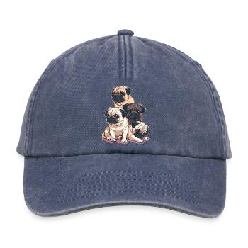 Pug Stack - Relaxed Vintage Cap - vintage denim - Front