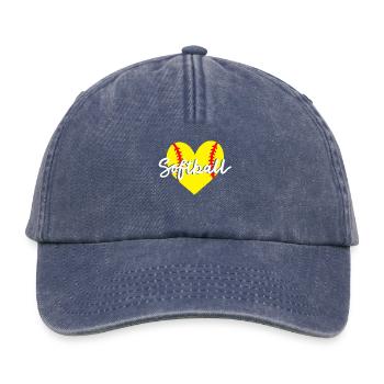 Softball Herz - Relaxed Vintage Cap - Vintage Denim - Vorne