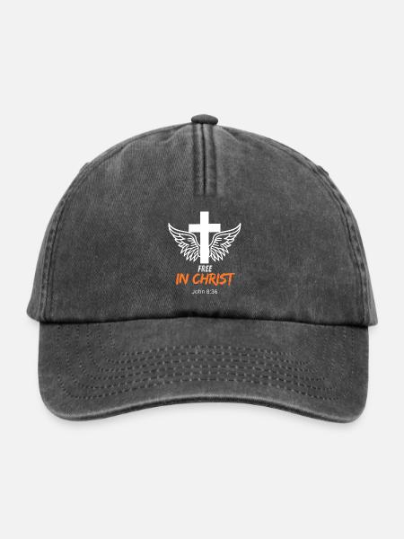 Religiöse Symbolik mit Engelsflügeln - Relaxed Vintage Cap - Vintage Schwarz