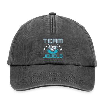 Gender Reveal Team boy team jewels - Relaxed Vintage Cap - Vintage Schwarz - Vorne