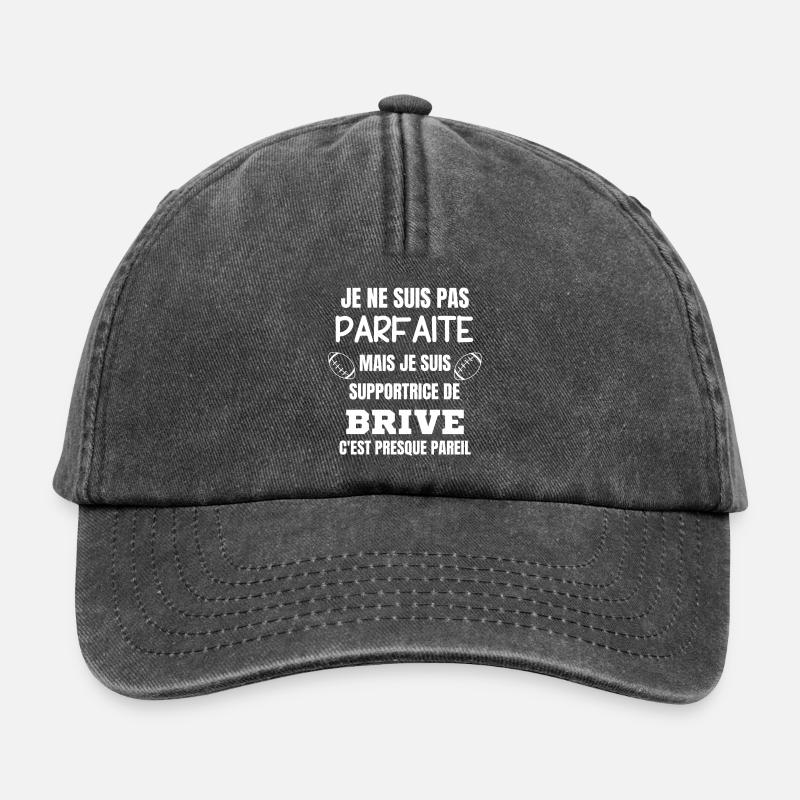 Supportrice de Brive Parfaite Rugby - Casquette vintage décontractée - noir vintage
