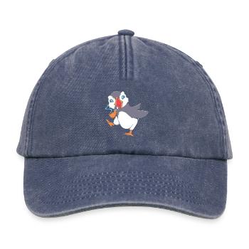 Papageientaucher Puffin - Relaxed Vintage Cap - Vintage Denim - Vorne