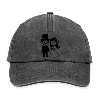 Brautpaar Ehepaar Anime - Relaxed Vintage Cap - Vintage Schwarz - Vorne
