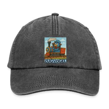 Zugvogel by Rico Beck - Relaxed Vintage Cap - Vintage Schwarz - Vorne
