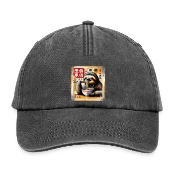 paresseux Ramen Grunge Poster Style - Casquette vintage décontractée - noir vintage - Devant