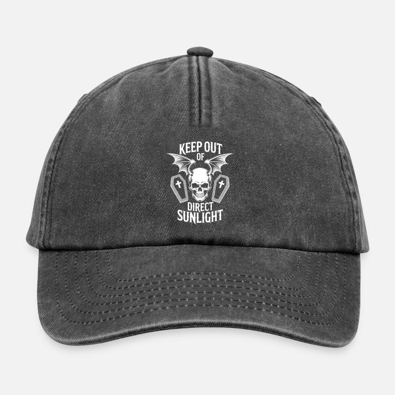 Tenir à l’abri de la lumière directe du soleil ! Vampire Goth Emo - Casquette vintage décontractée - noir vintage