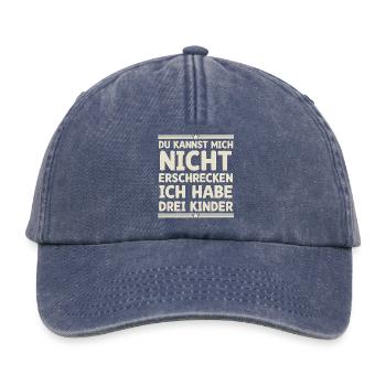 3 enfants Maman Maman Papa Père - Casquette vintage décontractée - vintage bleu jeans - Devant